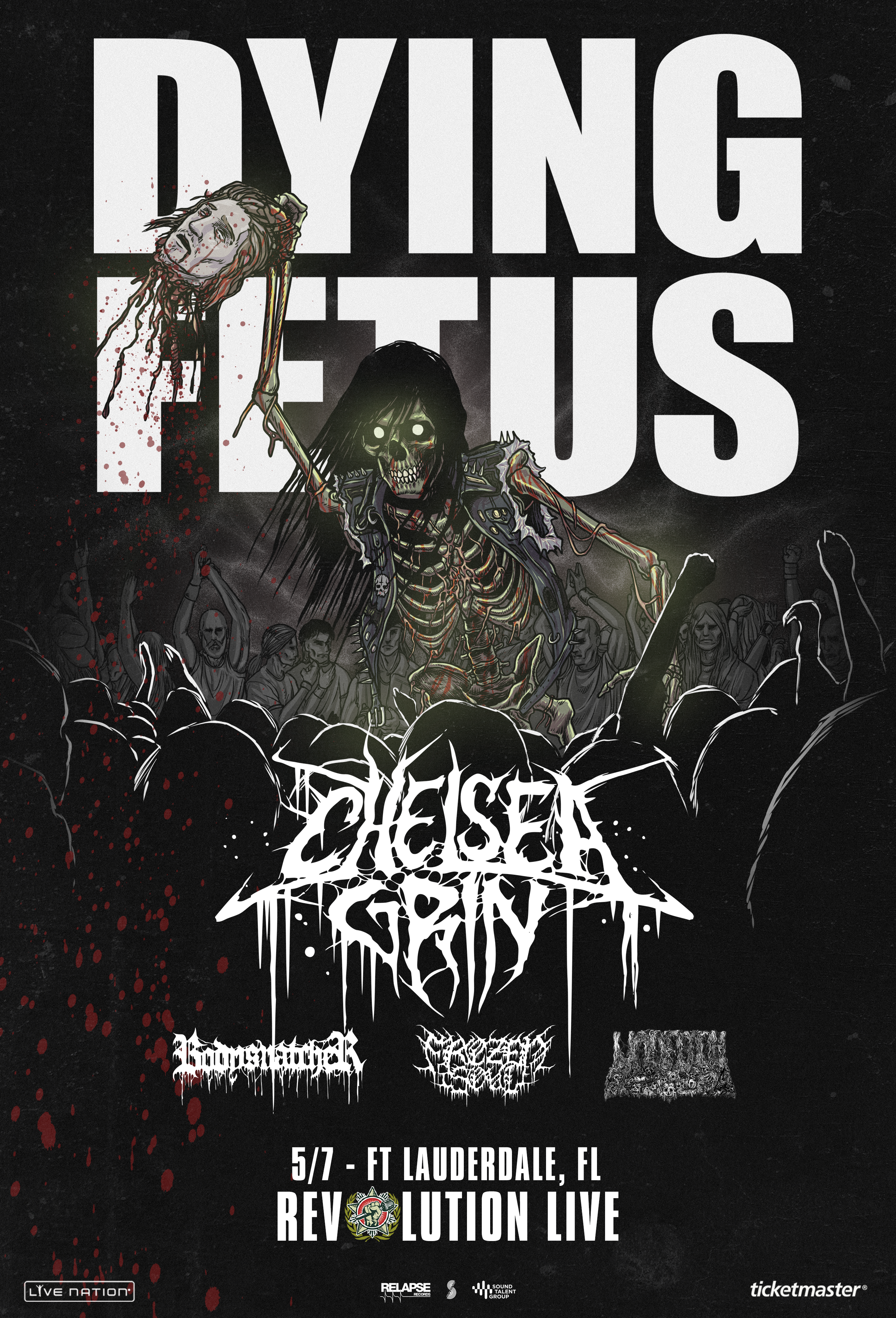 Dying Fetus live tour poster 2026